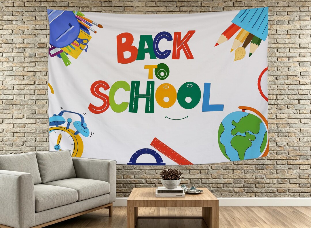 Tapestry Scool Colorful Back to School Tapestry | Kids Classroom Decor, School ...