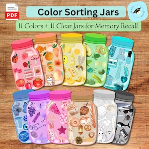 Montessori-leeractiviteit, kleursorteerspel, herkenning en herinnering terughalen - afdrukbaar thuisonderwijscurriculum en bronnen voor docenten