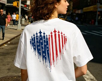 T-shirt d'anniversaire de style américain, t-shirt graphique inspiré du drapeau américain, vêtements de la fierté américaine, design créatif 250e, chemise quotidienne confortable