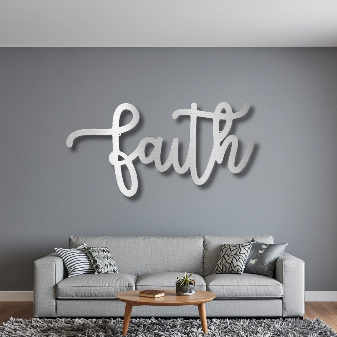 Faith Metal Wall Art Christian Scripture Decor Inspirational Word Sign ...