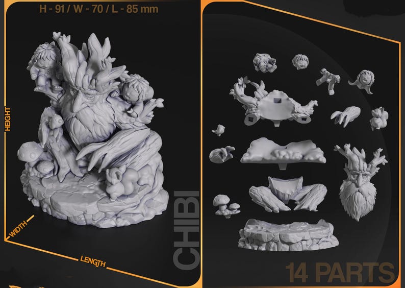 Ancient Forest Guardian STL – Chibi Tree Shepherd Inspired – Cute ...