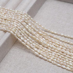 Natural Freshwater Keshi Pearl Beads: Irregular Baroque White (3-4mm) for Jewelry Making