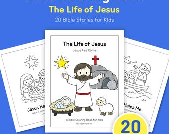 Life of Jesus Bible Coloring Book for Kids, Sunday School Activity (PDF ...