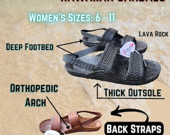 J-Slips Hawaiian Adventure Hiking Sandals with Back Strap & Arch Support