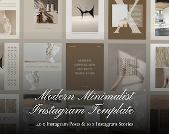 Minimalist Luxury Instagram Templates | 50 x Social Media Pack | DIY Canva Editable Instagram Kit