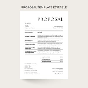 Service Proposal Quote Template | Canva Editable | Minimalist Client Proposal (Digital Download)