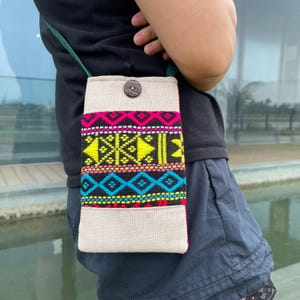 Colorful Small Boho Bag – Handmade Ethnic Crossbody Bag with Unique Vietnamese Patterns and Designs