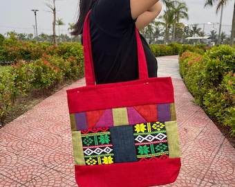 Bolso tejido a mano – Artesanía vietnamita en brocado – Bolso de hombro estilo boho