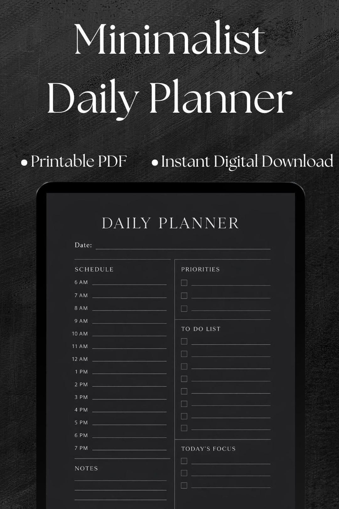 Minimalist Weekly Planner Printable | Productivity Planner | Digital ...