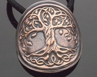 Tree of Life Ponytail Holder in Copper | Metal Hair Tie for Men and Women