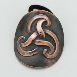 Viking Triskelion Ponytail Holder in Copper | Metal Hair Tie for Men and Women