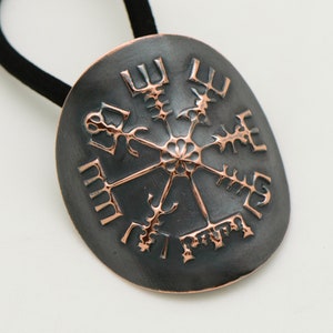 Metal Celtic Norse Compass Ponytail Holder in Copper Copper Ponytail Holder Elastic Band image 3