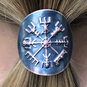 Metal Celtic Norse Compass Ponytail Holder in Copper Copper Ponytail Holder Elastic Band image 9