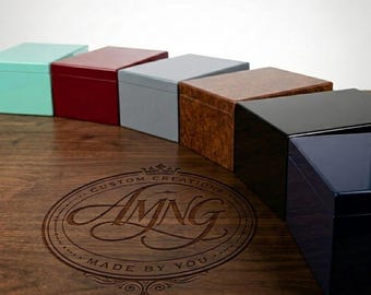 Personalized Luxury Large Wood Box, Customized Humidor, Large Cigar Box, Gift for Dad, Keepsake Box, Gift for Mom.