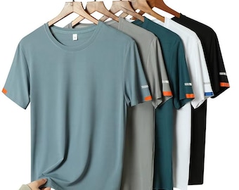 Men's Ice Silk T-Shirt: Breathable Quick-Dry Running Fitness Top