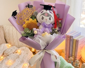 Graduation Bouquet Crochet Flower Bouquet Plush Toys Creative Birthday Gifts For Kids Graduation Gift