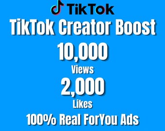 10,000 TikTok Views & 2,000 Like | Tiktok Views | TikTok Likes | Fast Delivery Digital Product | Real Engagement Fast Delivery