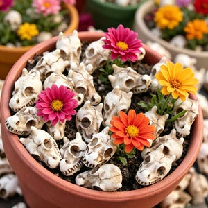 Décoration de pot à fleurs crâne « Ne dis pas de mal », décor gothique pour pot succulentes, décor d'Halloween, figurine de bureau sinistre