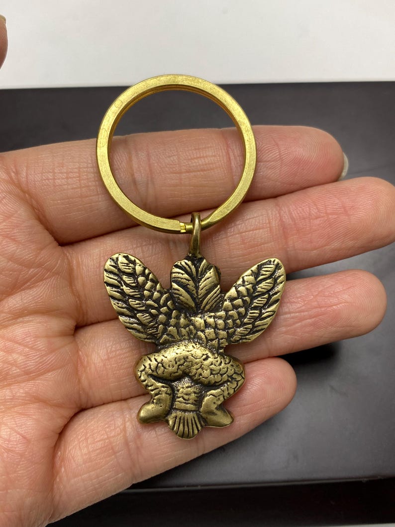 Brass Garuda Bird Pendant Tibetan Protector Amulet Keychain Vintage ...