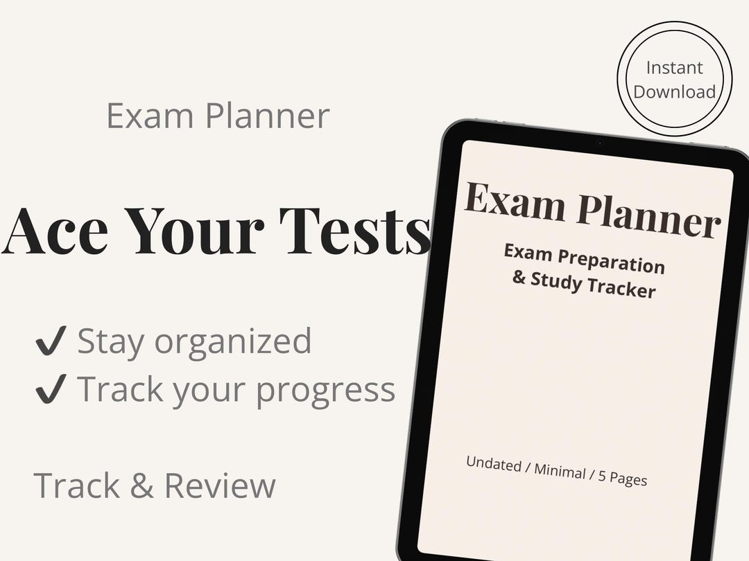 Minimal Exam Planner | Study Tracker for Students (digital Download) - Etsy