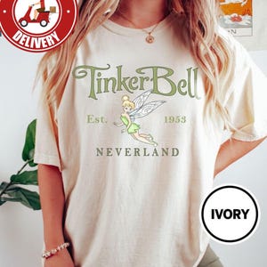 Fairy Neverland Est 1953 Shirt, Vintage Pixie Tee, Ivory Comfort Colors Tshirt, Green Fairy Aesthetic Shirt, Fairy Lover Gift Unisex