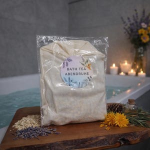 Bath Tea Abendruhe | Badebeutel mit Hafer, Lavendel & Ringelblume | Natürliches Haferbad | Geschenk für Entspannung