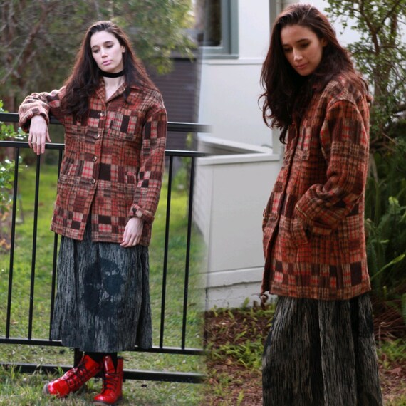 Vintage 70s Flannel Jacket / Funky 
