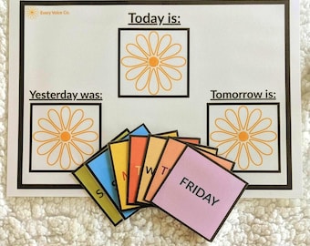 Days of the Week Visual Schedule Board for Kids | Autism ADHD Daily Routine Chart