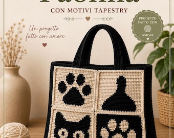 Borsa Paolina Crochet PDF | Tutorial Tapestry Crochet | Schema Uncinetto in Italiano  Guida Tecnica Completa | 33 Pagine | Download Digitale