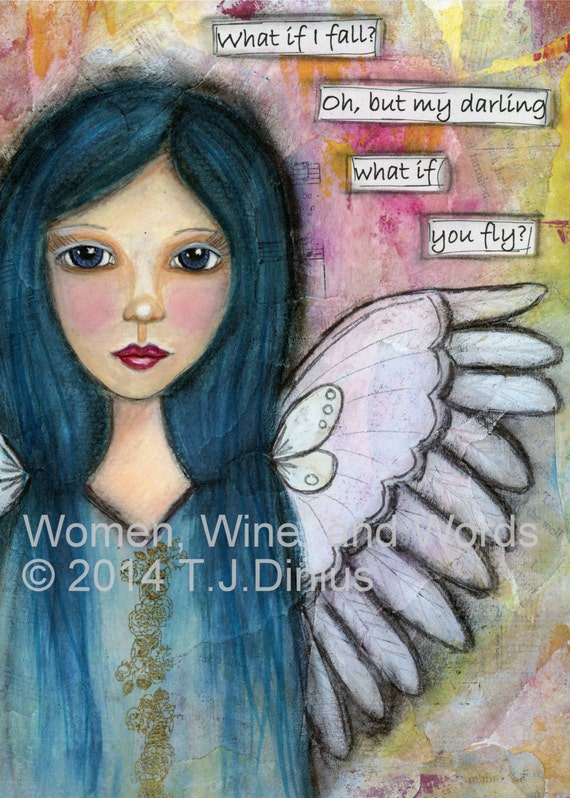 What If I Fall Sign What if You Soar Sign Angel Wall Art Etsy