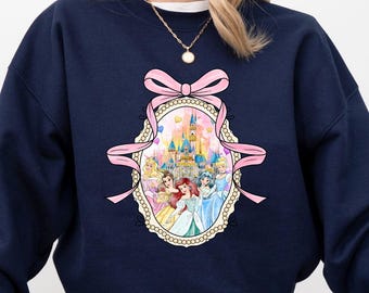 Princess Watercolor Sweatshirt, Magic Kingdom Coquette Hoodie, Girl Trip Apparel