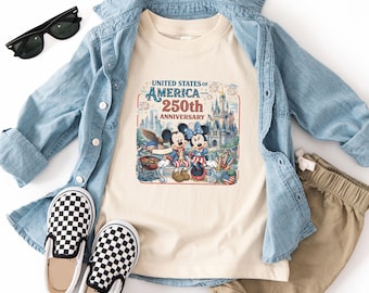 USA 250th Anniversary Mickey Minnie Shirt, Patriotic Disney Shirt, Mickey And Minnie 250th Celebrates Toddler Shirt, Disney July 4th T-shirt