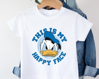 Donald Duck This Is My Happy Face Shirt, Grumpy Donald Shirt