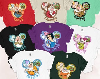 Seven Dwarfs Halloween Shirt, Snow White Dwarf Tee, Dopey Grumpy Sleepy Happy Sneezy Bashful Doc, Disney Halloween Family Shirt