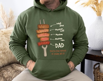 Dad BBQ Grilling Hoodie, Funny Steak Lover Father's Day Gift