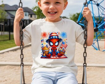 Spiderman 4th of July T-Shirt ,Patriotic Superhero Tee, Spiderman Memorial Day T-Shirt