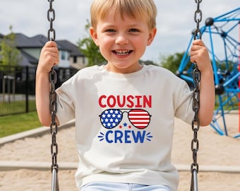 Cousin Crew 4th of July Shirt, Patriotic USA Family Matching Toddler Tshirt
