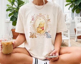 Coquette Bow Winnie the Pooh And Friends  Shirt, Disney World Girls Trip Shirt , Watercolor Pooh Bear Piglet Eeyore Shirt, Disney Shirt