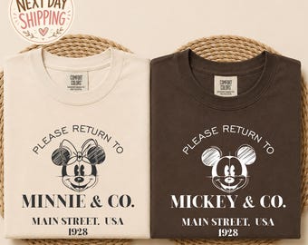 Comfort Colors Mickey Minnie Couple Shirts, Disney Vacation Tees, Matching Main Street Retro Top