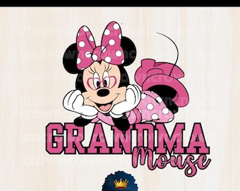 Minnie Grandma Mouse PNG, Disney Grandma Shirt Digital Design