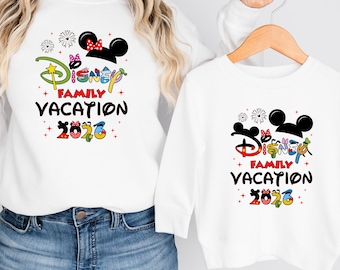 Disney Family Vacation Sweatshirt, Mickey Minnie Castle Trip 2026, Disney Family Matching, Personalized Disney Trip Sweatshirt