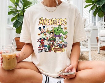 Disney Avengers Mickey and Friends Comic Poster Marvel T-Shirt, Marvel Avengers Superhero Shirt, Mickey Avengers Family Vacation Tee