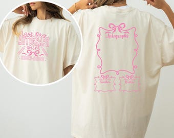 Last Day Autograph Shirt, Coquette Last Day of School Shirt, 2025 2026 End Of School Year Shirt, Last Day Classmates Signing Tee