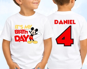 Personalized Mickey Mouse 4th Birthday Shirt, Custom Name Daniel Tee