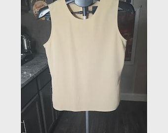 Top sin mangas de gasa color crema de Notations