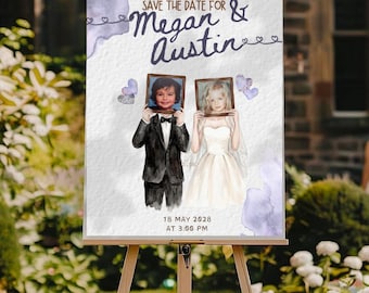 Wedding Website Board, Minimalist Canva Editable Digital Invite