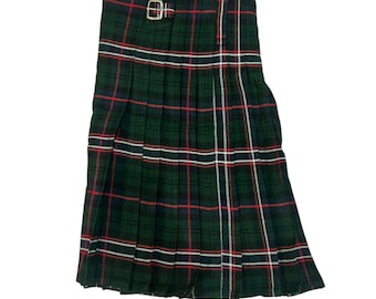 Men's Mackenzie Tartan Kilt: Acrylic Wool Blend, Leather Straps, Silver Buckles