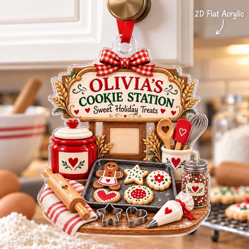 Personalized Cookie Station Christmas Ornament 2026, Custom Name Cookie ...