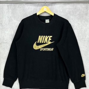 90s Vintage NIKE SPORTSWEAR GOLD Y2K Big Logo Crewneck Sweatshirt Streetwear Pullover Jumper