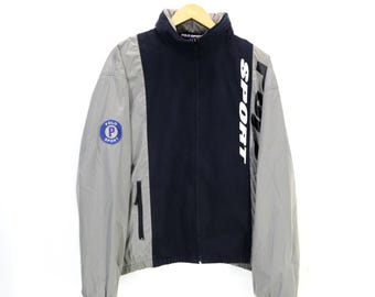 Vintage 90s Ralph Lauren POLO SPORT Big Logo Windbreaker Color Block Sailing Gear POLO Big Logo (Size L)